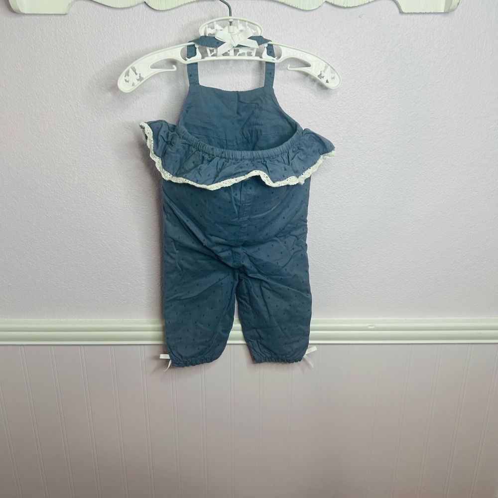 Shabby Chic Blue Ruffled Bodysuit - Picture 3 of 3